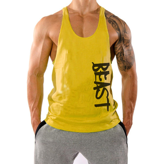 Muscle Gym Loose Leisure Sports Vest Men's I-shaped Breathable Sleeveless T-shirt