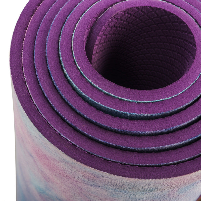 Tie-dyed Natural Rubber Yoga Mat Suede Sublimation Transfer Yoga Mat