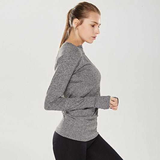 Slim yoga exercise long sleeve yoga workout clothes women