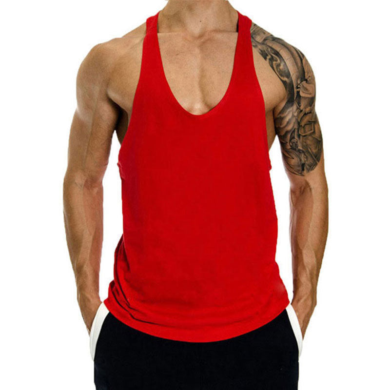 Muscle Gym Loose Leisure Sports Vest Men's I-shaped Breathable Sleeveless T-shirt