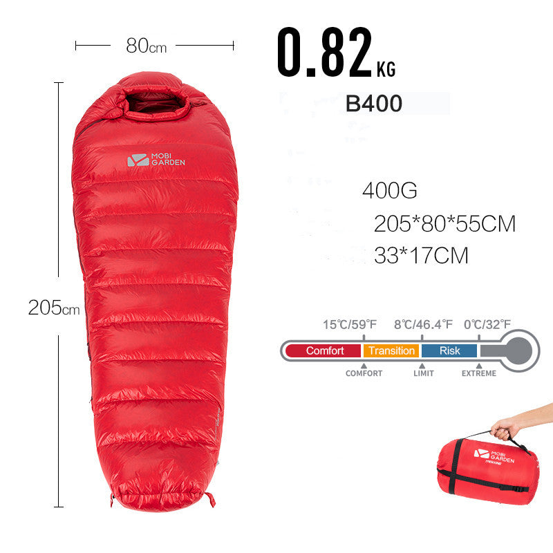 Outdoor Down Thickened Cold-proof Mummified Professional Camping Sleeping Bag