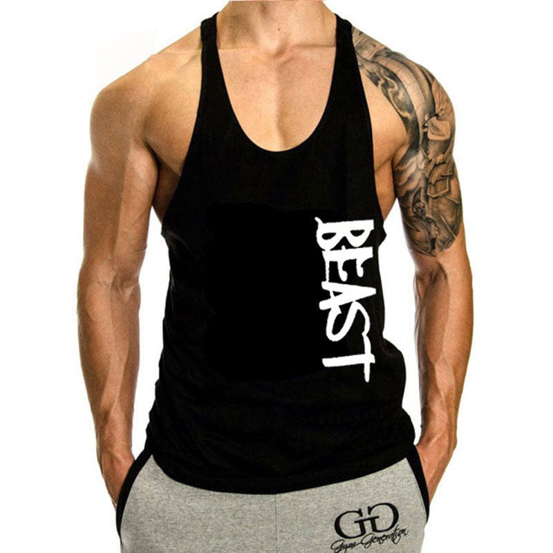 Muscle Gym Loose Leisure Sports Vest Men's I-shaped Breathable Sleeveless T-shirt