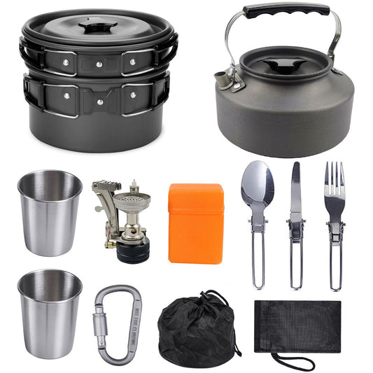 Portable camping cookware kit