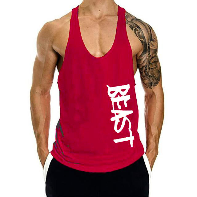 Muscle Gym Loose Leisure Sports Vest Men's I-shaped Breathable Sleeveless T-shirt