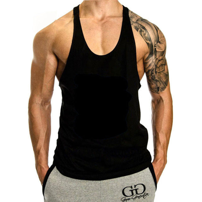 Muscle Gym Loose Leisure Sports Vest Men's I-shaped Breathable Sleeveless T-shirt